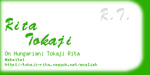 rita tokaji business card